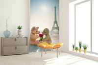 Sentimental teddy Bears in Love, premium quality wall covering.