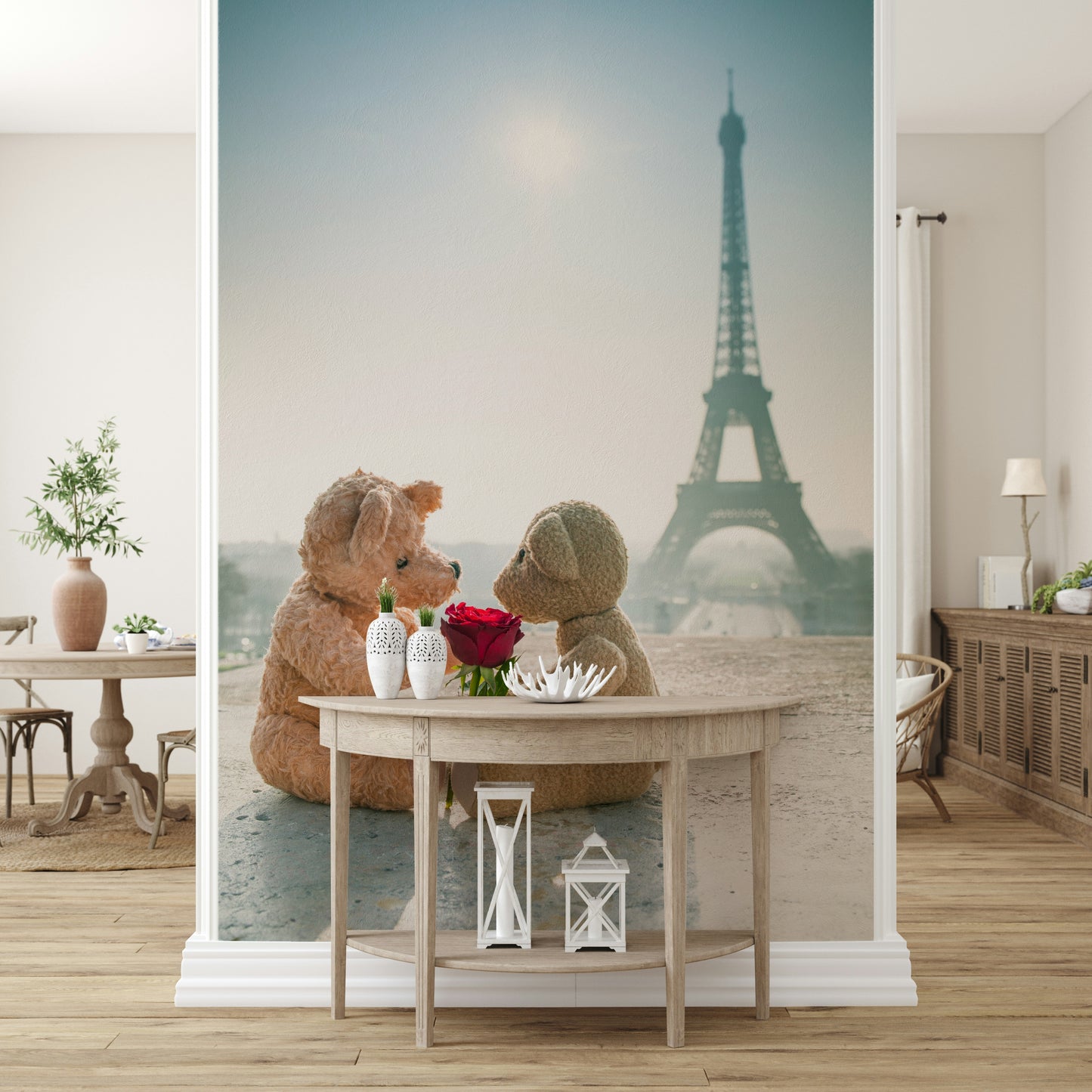 Bright sunny day Bears in Love gorgeous large-format wallpaper.