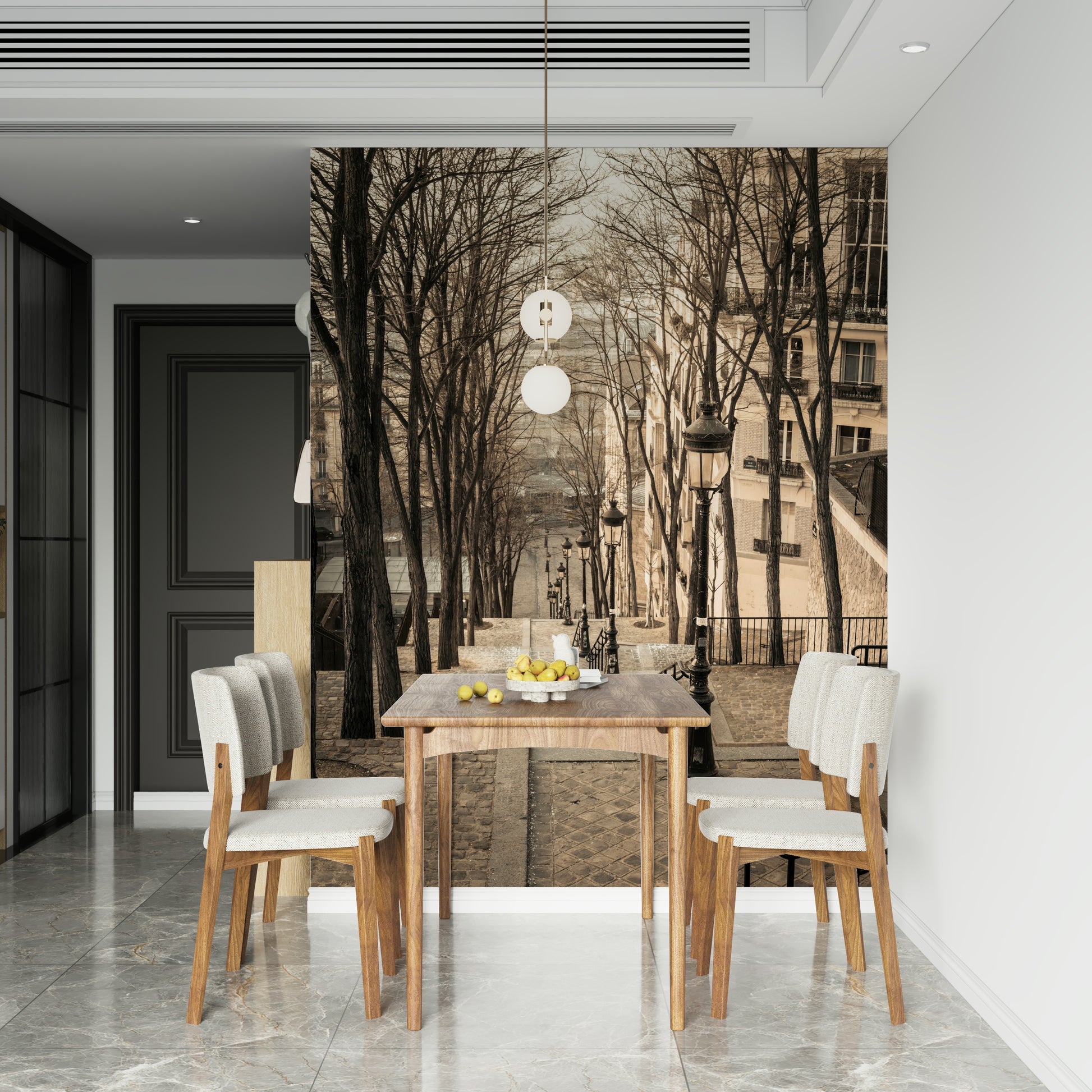 Historic Paris staircase Montmartre stairs scenic wall mural.