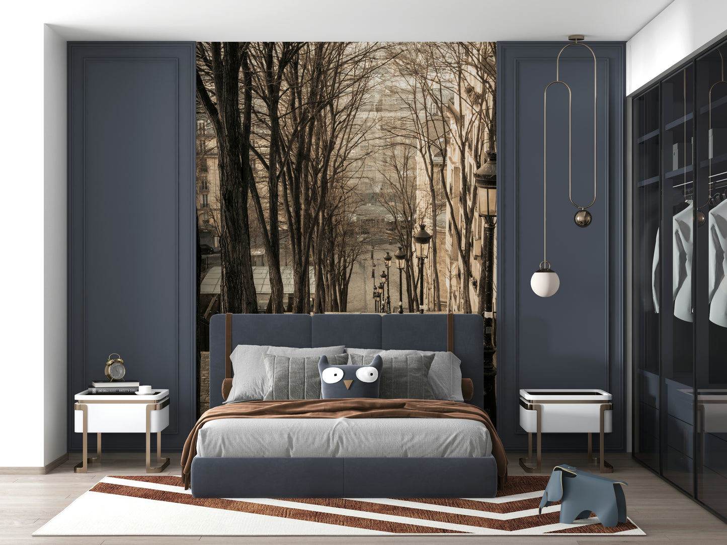 Elegant old railings Montmartre stairs gorgeous large-format wallpaper.