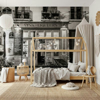 European architecture A Parisian Noir Wallpaper, scenic wallpaper mural.