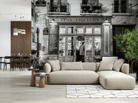 Classic French bar Vins-Liqueurs peel and stick wallpaper.