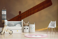 Giant statue silhouette Angel of the North Wall Mural, stunning landmark wallcovering.