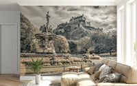Majestic fortress Edinburgh Castle Vista Wall Mural, artistic wallpaper for walls.