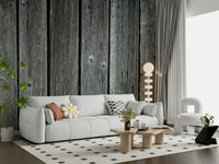 Gray distressed wood look Weathered Wood Panel Wall Mural for walls.