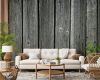 Rustic fence aesthetic Weathered Wood Panel Wall Mural, textured wallpaper.
