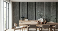 Farmhouse style Weathered Wood Panel Wall Mural, easy install wallpaper for walls.