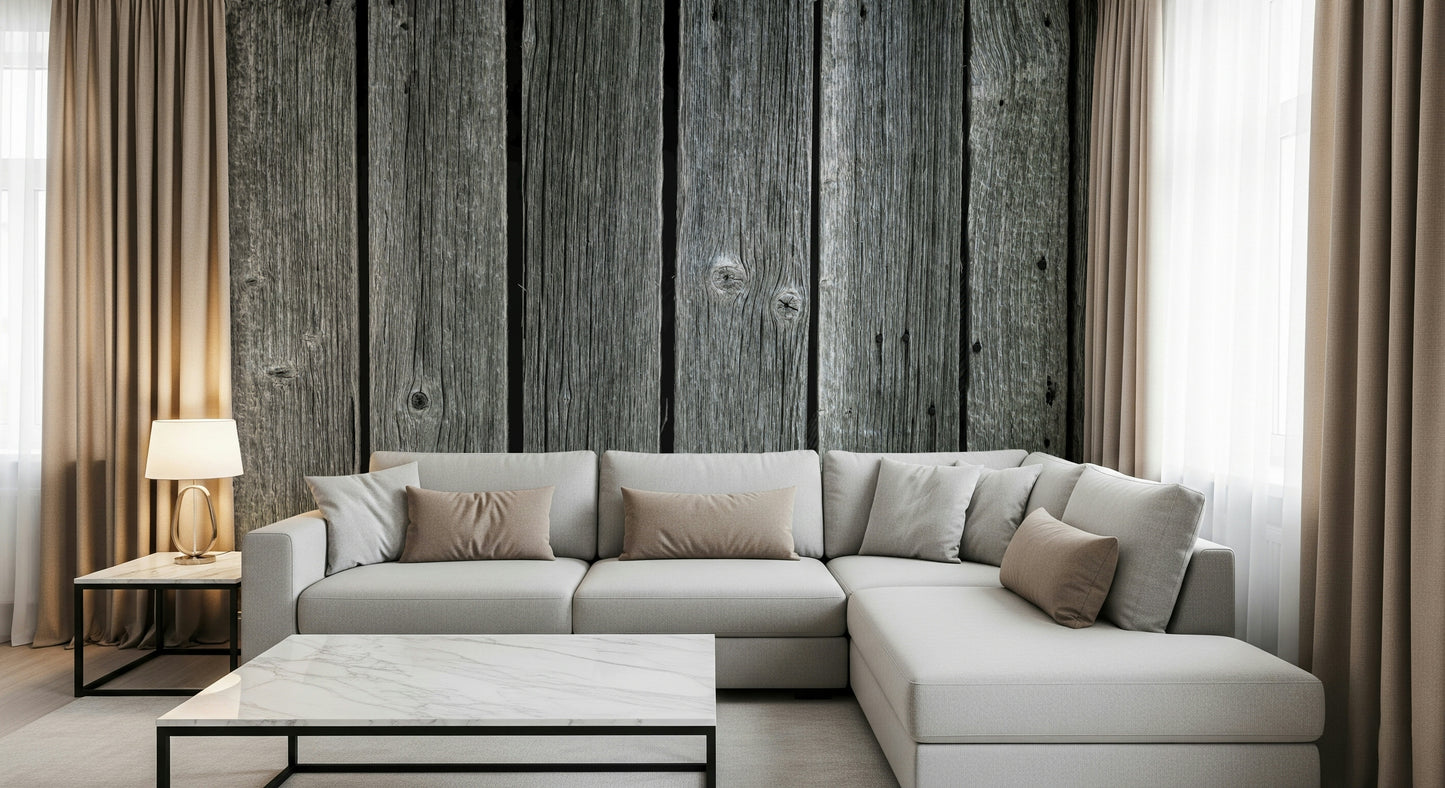 Aged timber planks Weathered Wood Panel Wall Mural, peel and stick wallpaper.
