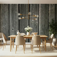 Vertical gray boards Weathered Wood Panel Wall Mural, industrial wallpaper mural.