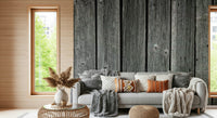 Vintage gray barn wood Weathered Wood Panel Wall Mural, wall covering.