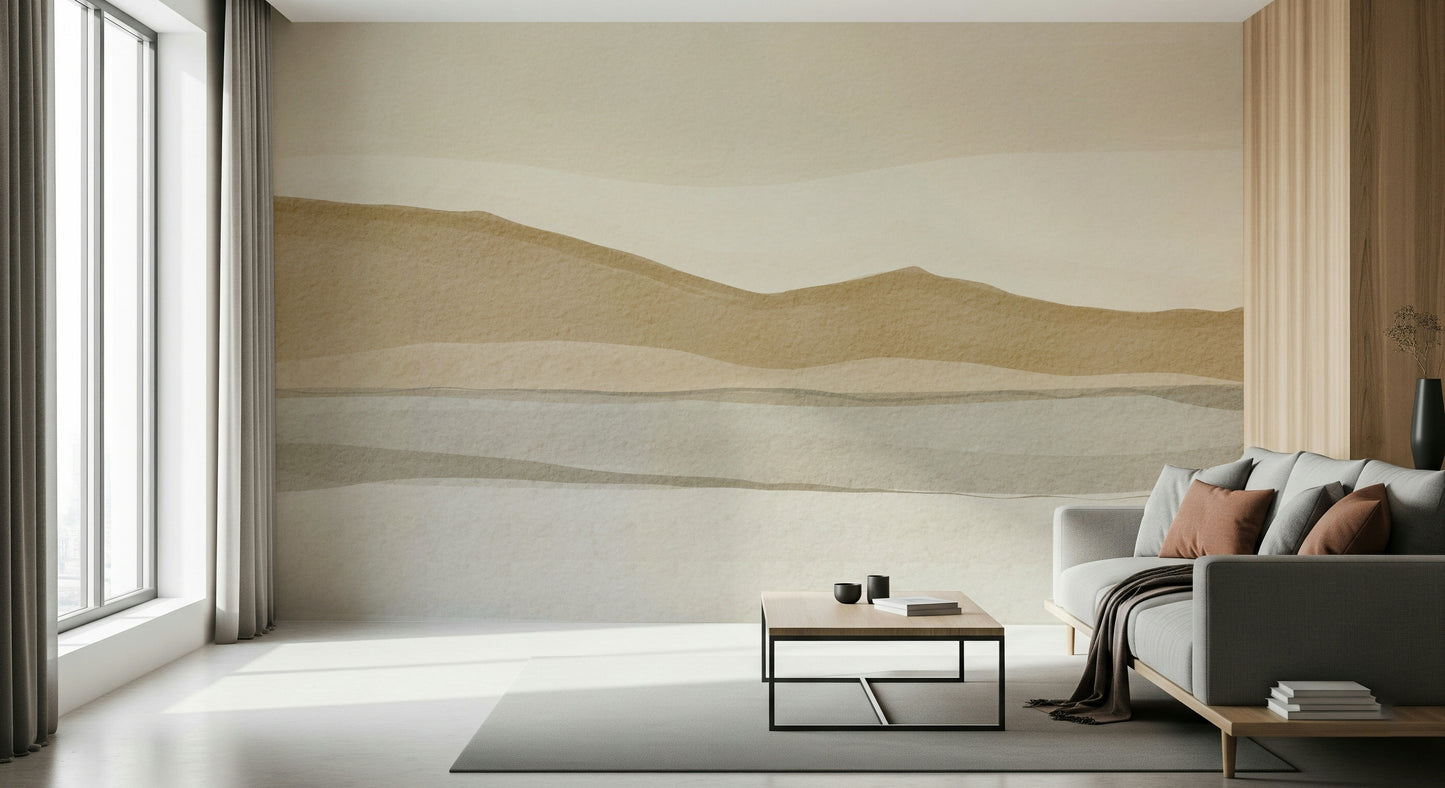Soothing Sandscape soft beige texture wallpaper for peaceful rooms