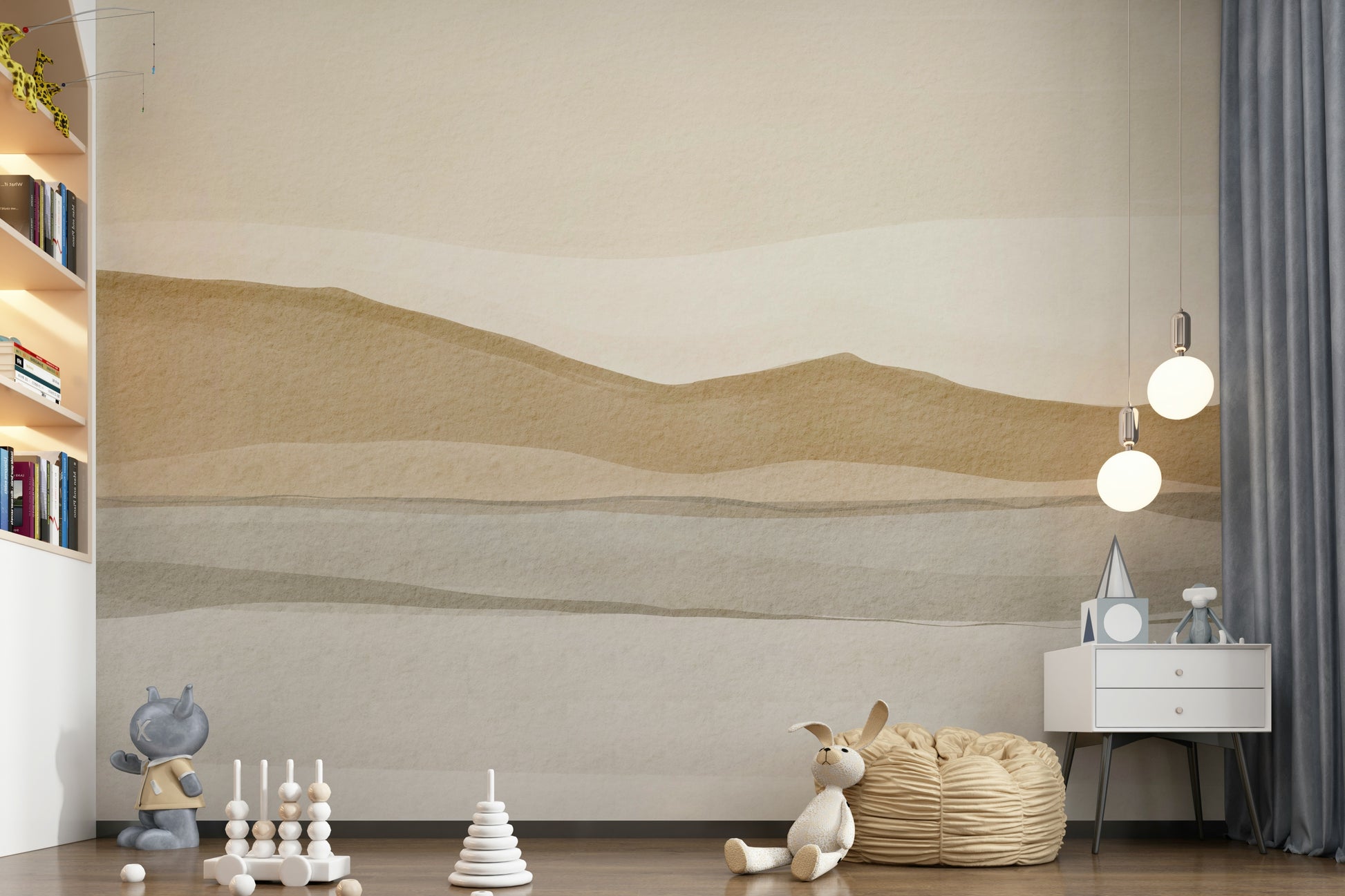 Atmospheric Serene Sandscape whispering effect wall mural feature