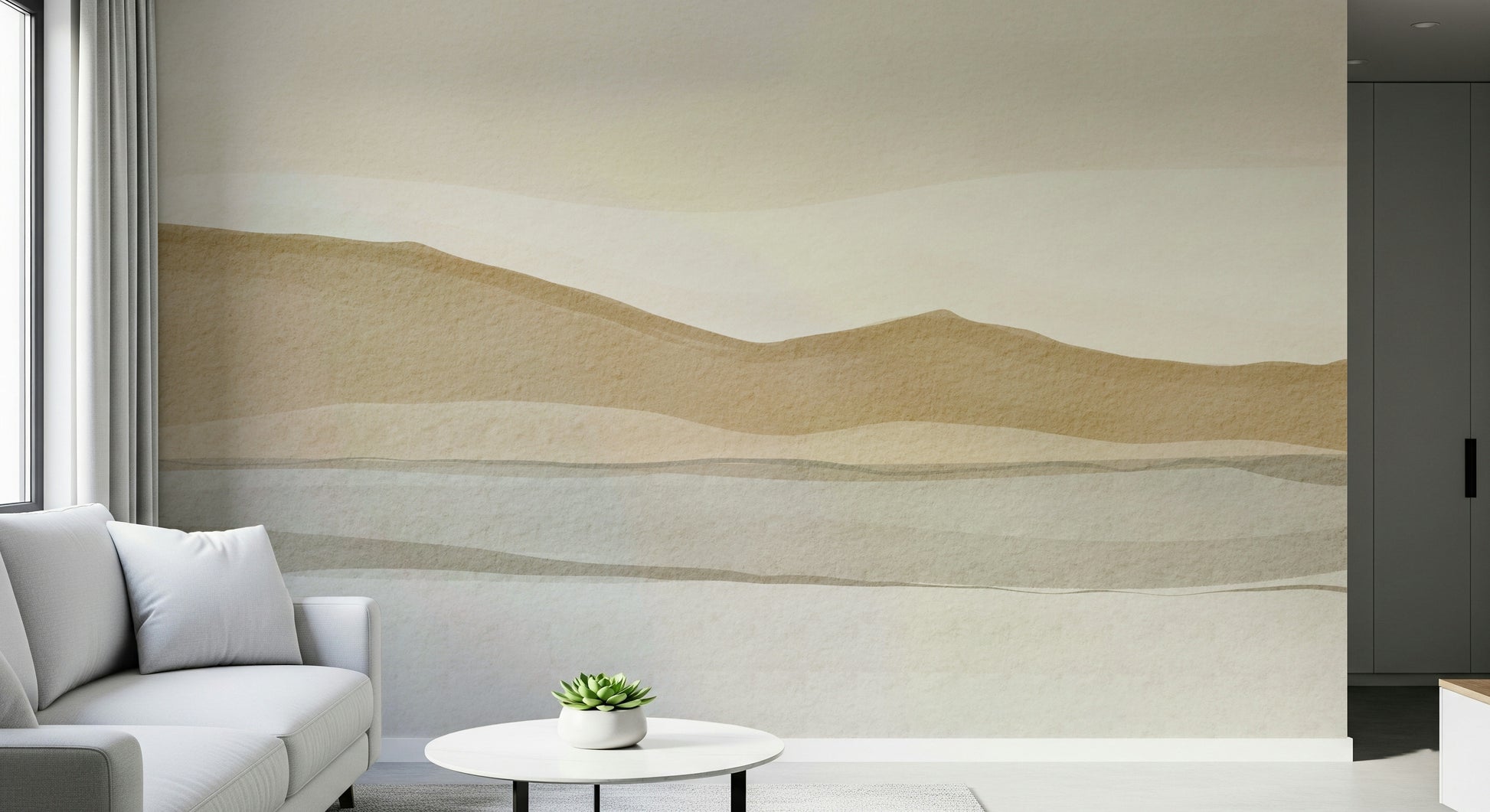 Warm Serene Sandscape natural stone wall mural background detail