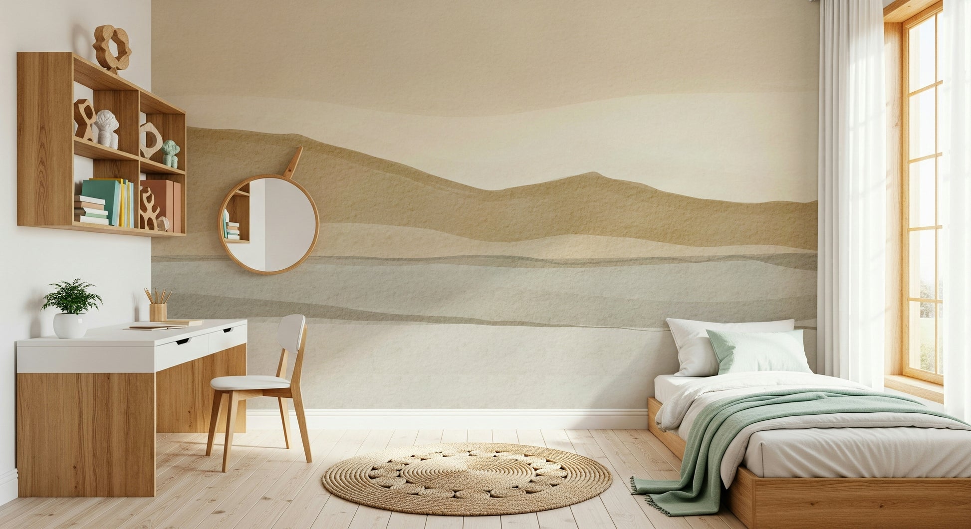 Natural Serene Sandscape abstract wall mural covering look effect