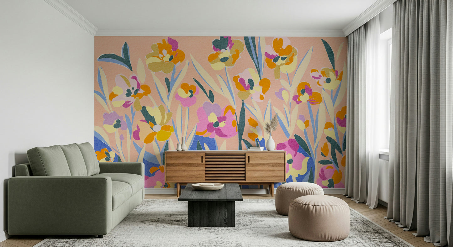 Painted Blossom Garden Wall Mural