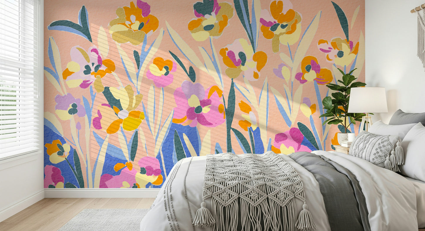 Painted Blossom Garden Wall Mural