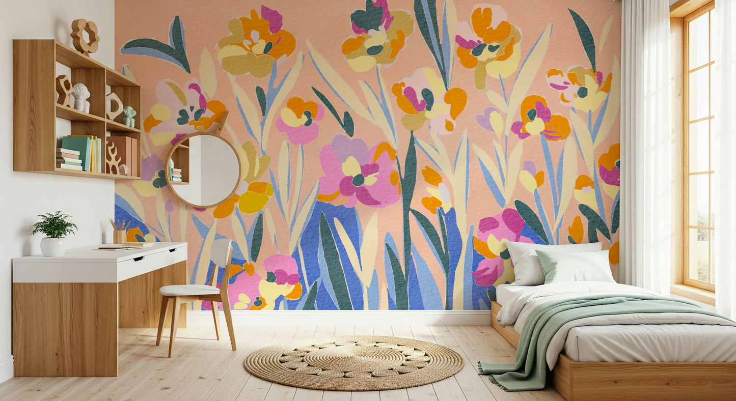 Painted Blossom Garden Wall Mural