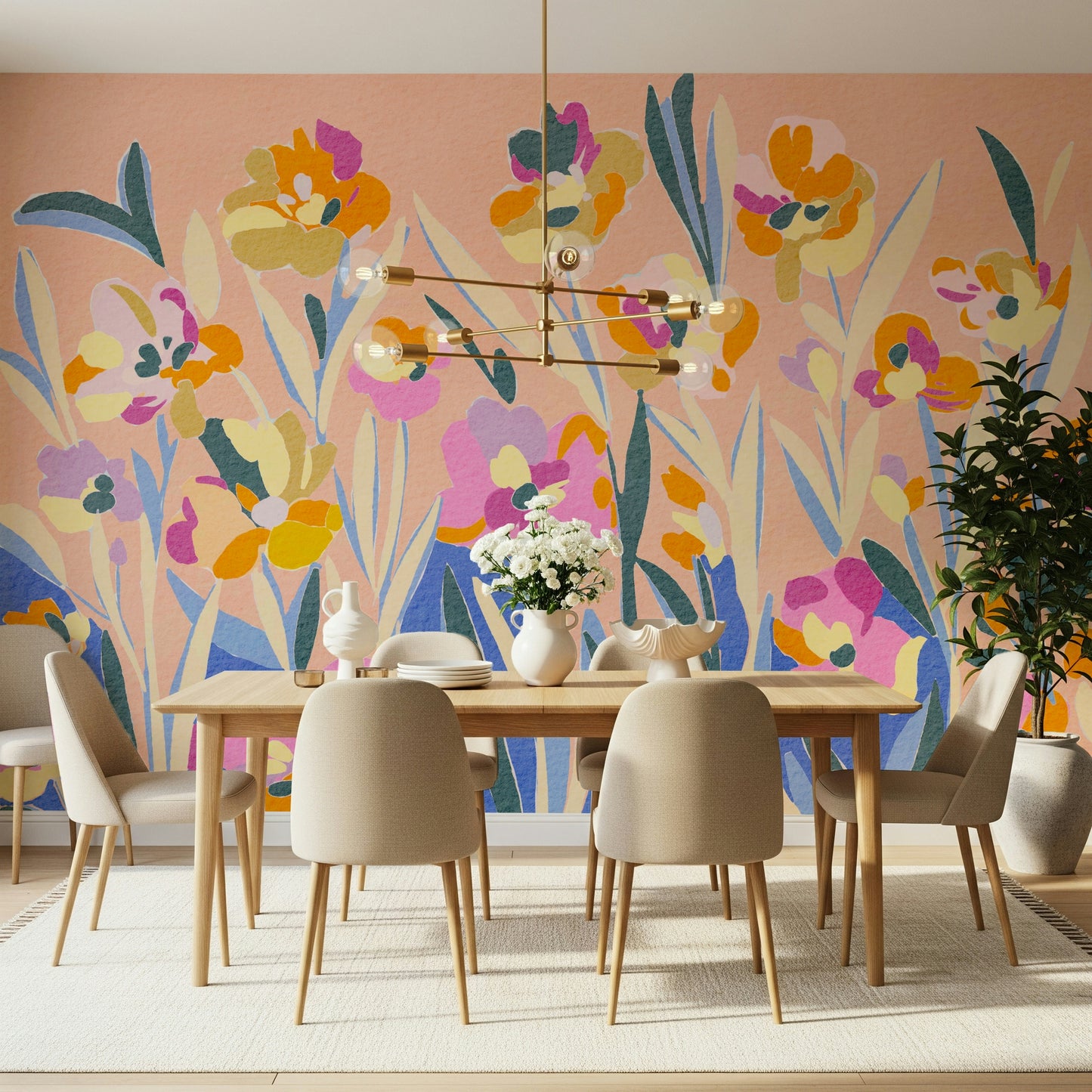 Painted Blossom Garden Wall Mural