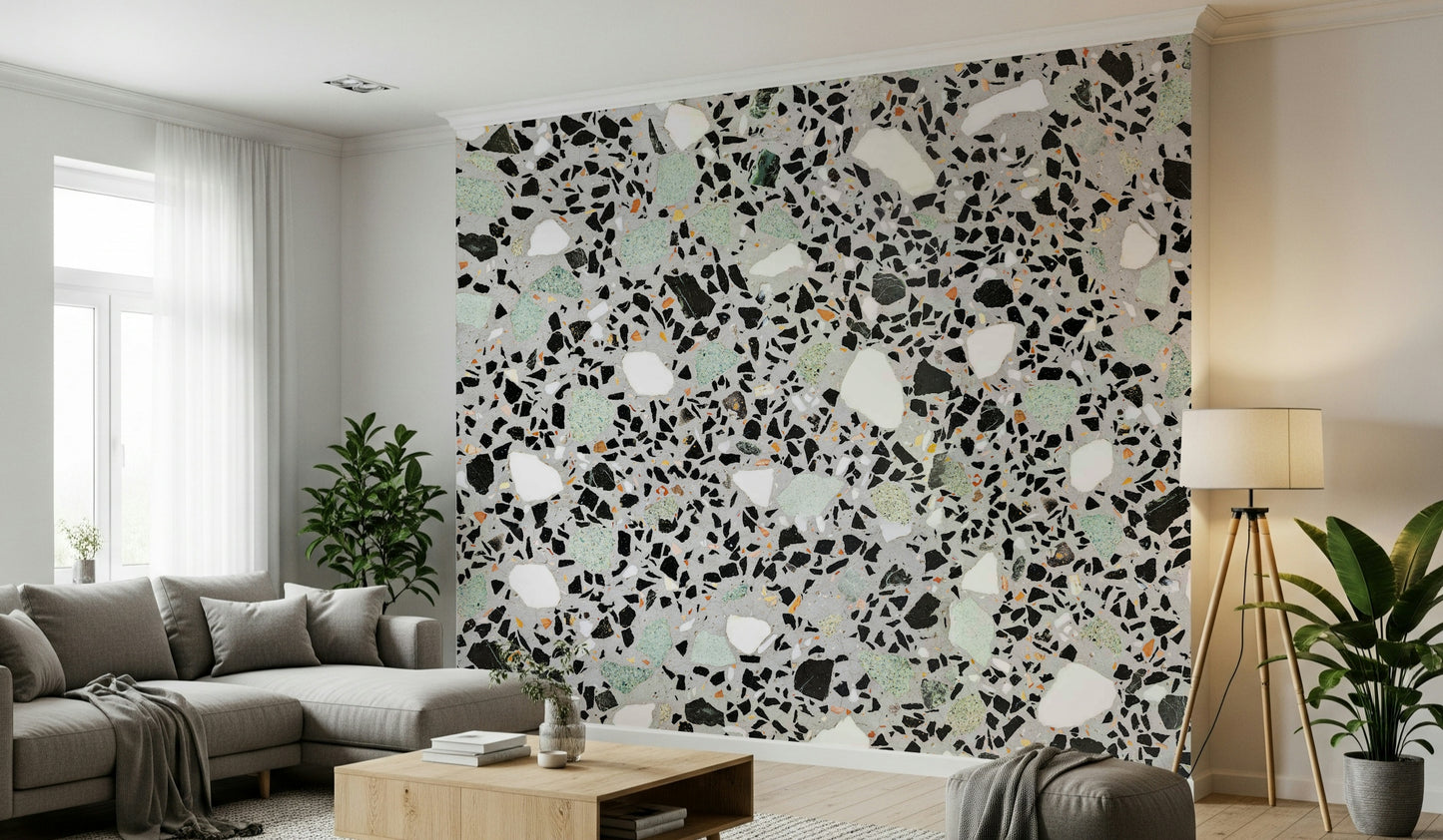 Modern Grey Terrazzo Wall Mural