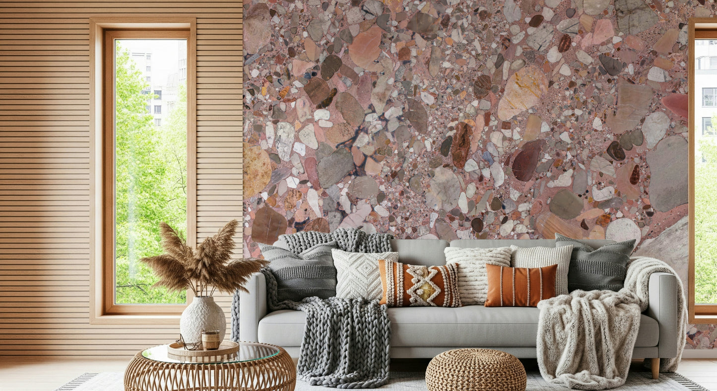Natural Terrazzo Stone Textures Wall Mural