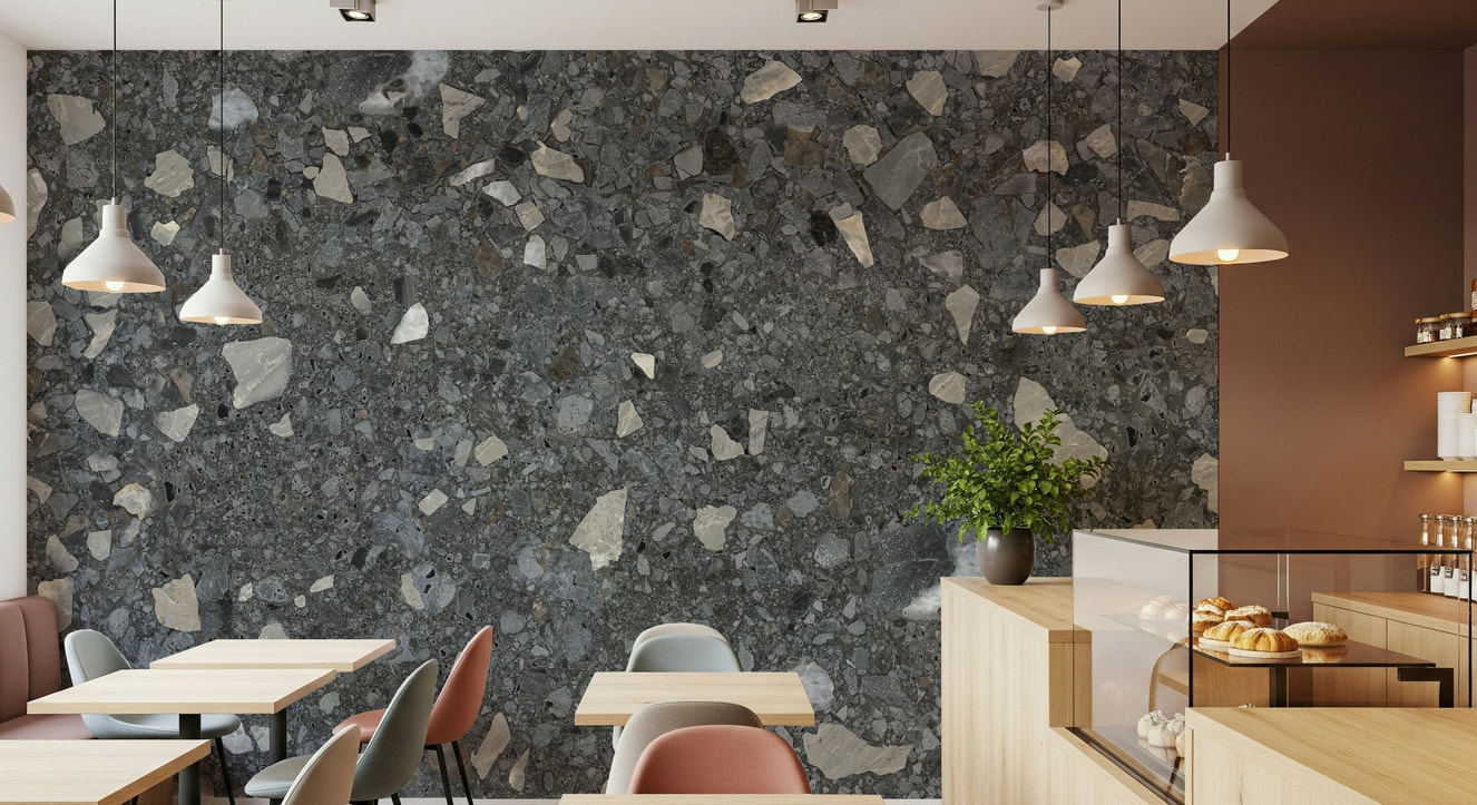 Terrazzo Chips of Marble gritty texture wallpaper for walls