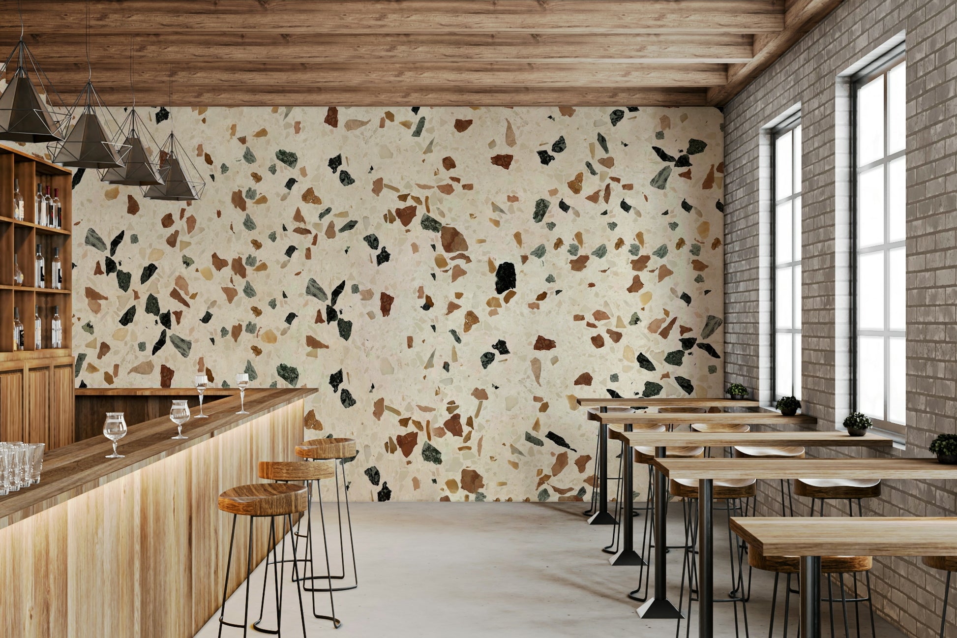 Decorative Natural Stone chip wallpaper print.