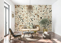 Earthy Natural Stone chips wall mural design.