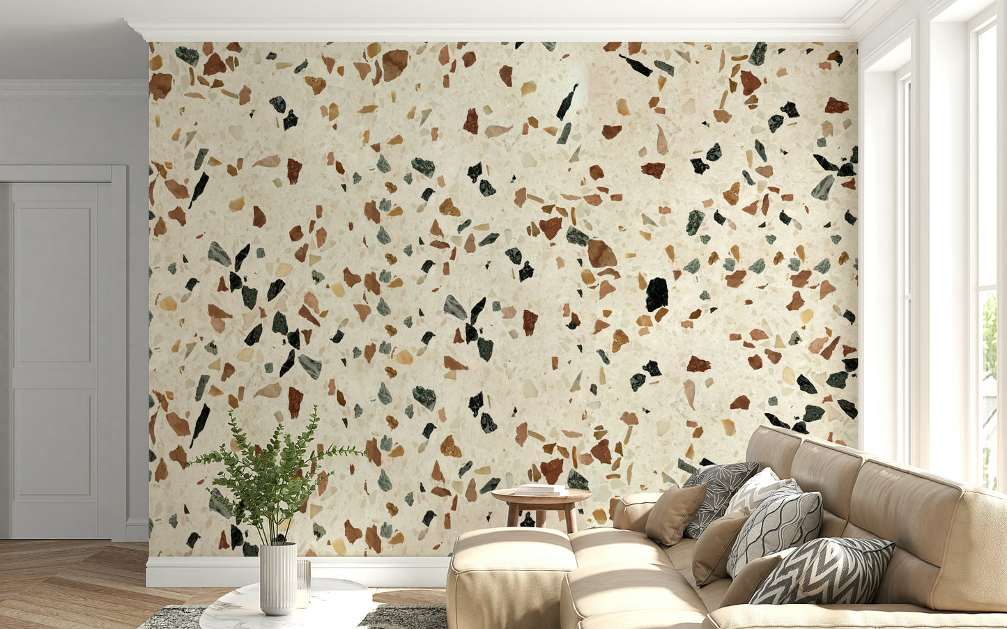 Authentic Stone Tile wallpaper for a modern living space.