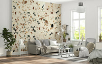 Neutral Terrazzo look wall mural for minimalist decor.