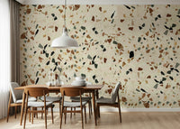 Classic Terrazzo Stone pattern wallpaper for kitchen accent.