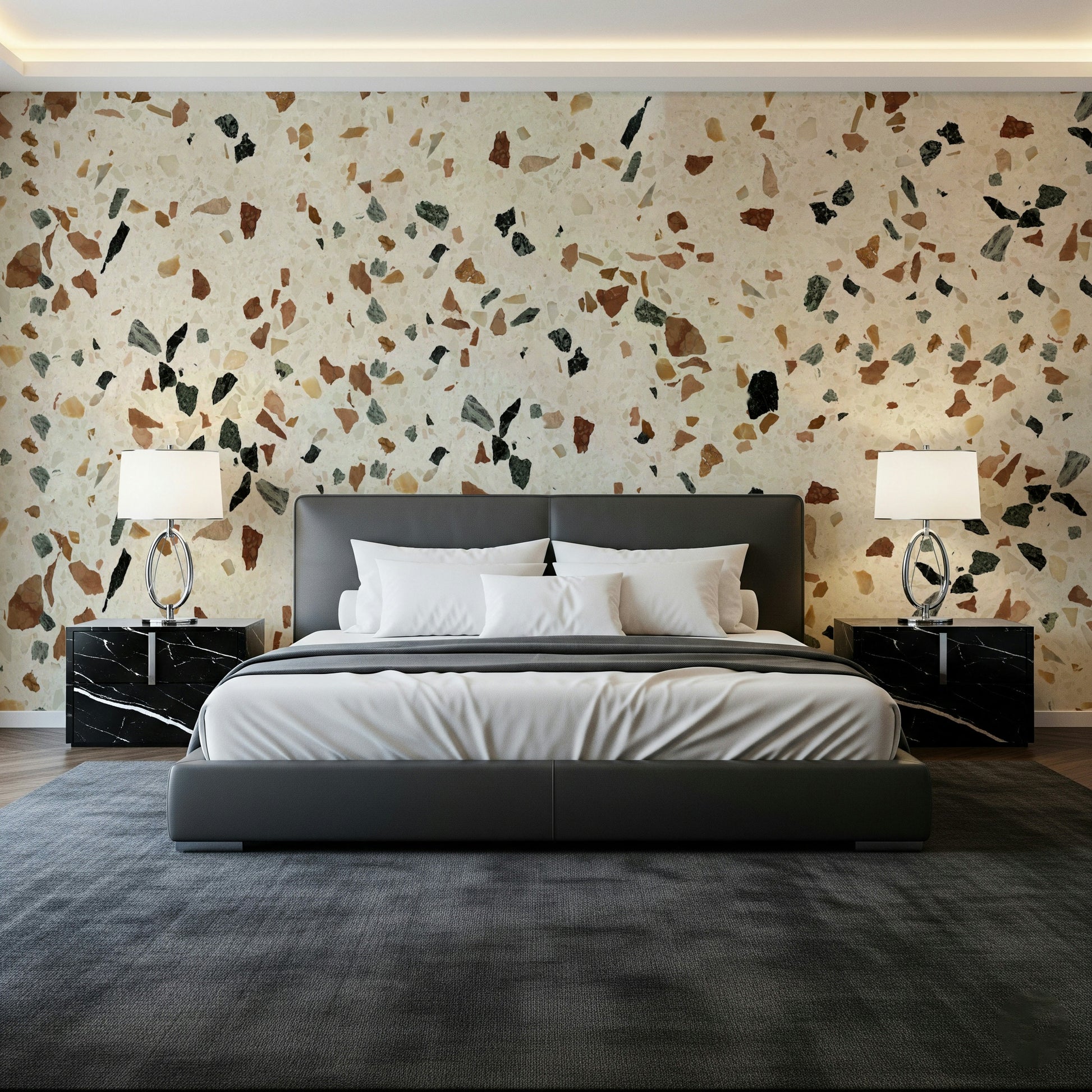 Italian Style Terrazzo tiles effect mural art.