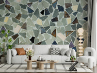 Distinctive Natural Tile Look wallpaper broken pottery element style