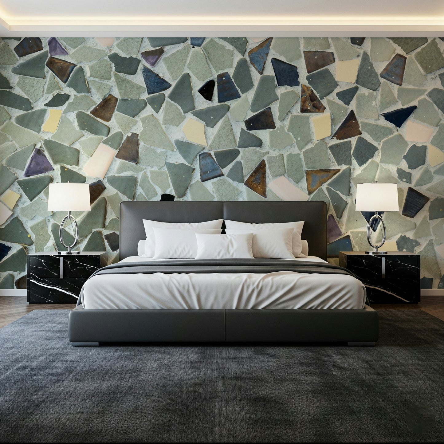 Irregular shard pattern Mosaic Fragments mural home surfacing