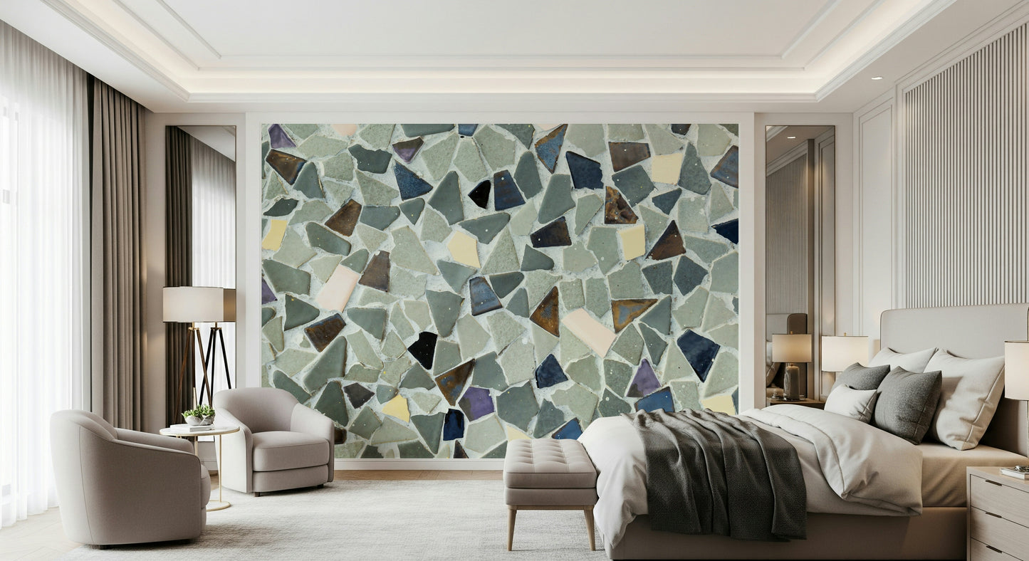 Mosaic Fragments artisan stone mural wall covering decor
