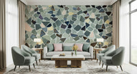 Cool-toned Natural Look Tile wallpaper for modern interiors