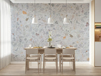 Contemporary Modern Terrazzo mural, luxury finish, small random stone chips.