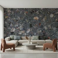 Tile wallpaper, natural stone mosaic, striking wall decoration.