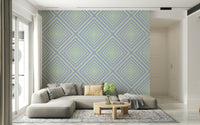 Chevron Dreams repeating abstract mural, subtle color contrast.