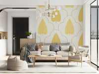 Symmetrical vines mural, a stately Golden Branch statement piece.