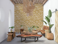 Luminous Golden soft blossom mural, a radiant texture for walls.