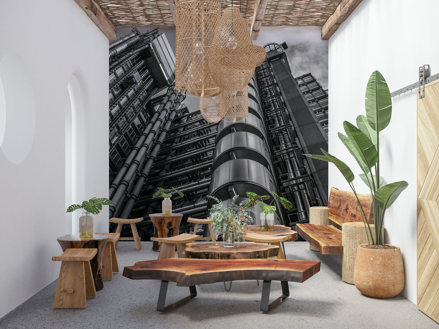 Lloyds Building wallpaper, upward perspective of a famous landmark.