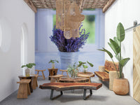 Delicate lavender stems wallpaper, shabby chic aesthetic, peaceful scene.