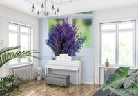 Pretty Lavender in a Vase, country cottage feel wall mural, soft focus.