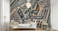 Famous Broadway corner photography urban life wall mural.
