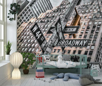 Manhattan Crossroads Broadway sign skyscraper photo wallpaper.
