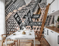 Times Square area street pole Crossroads photo wallpaper.