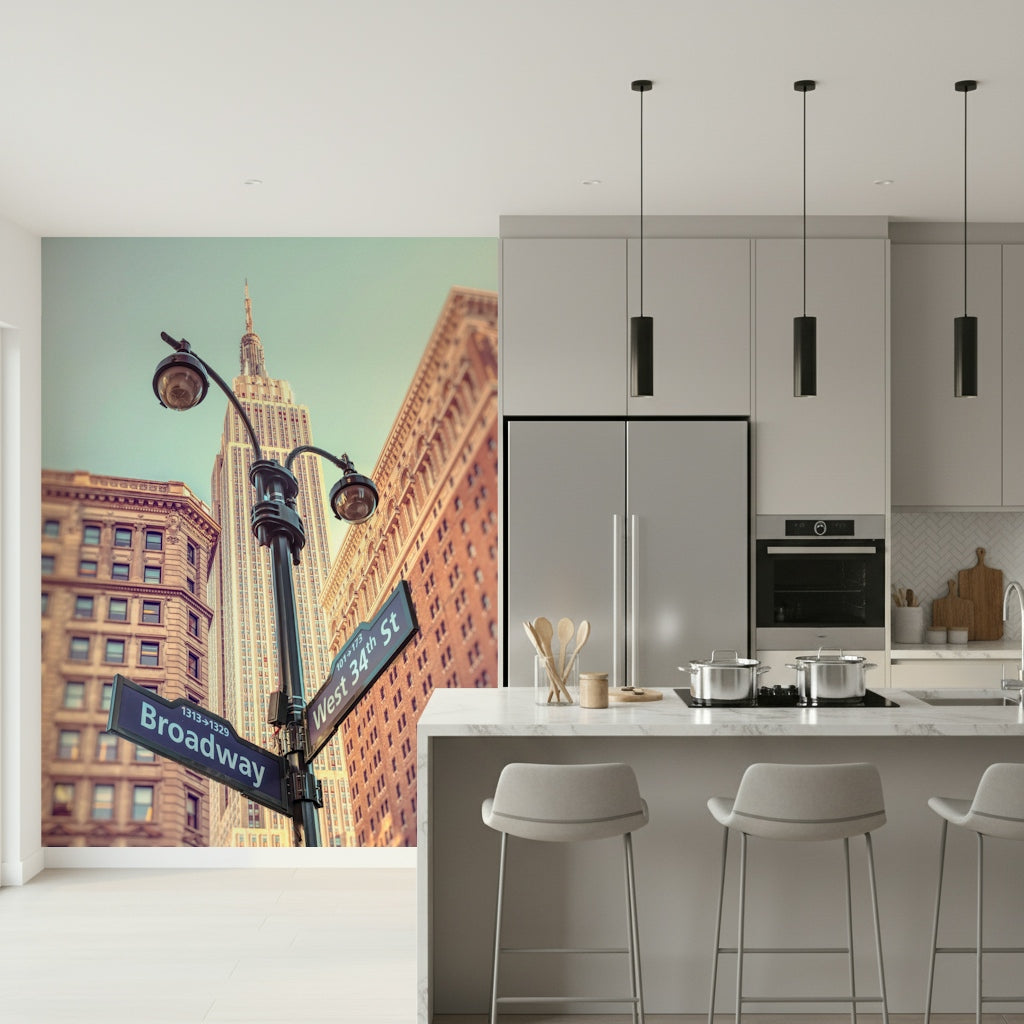 Empire State Building Majesty wall mural, striking vertical wallpaper format.