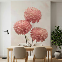 Subtle pink flower mural, exquisite natural beauty.
