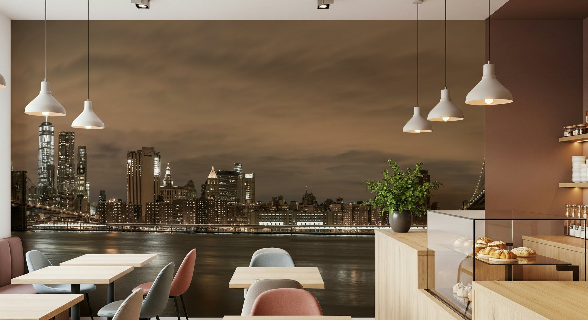 Urban Gotham Bridgescape wallpaper for walls, metropolitan statement.