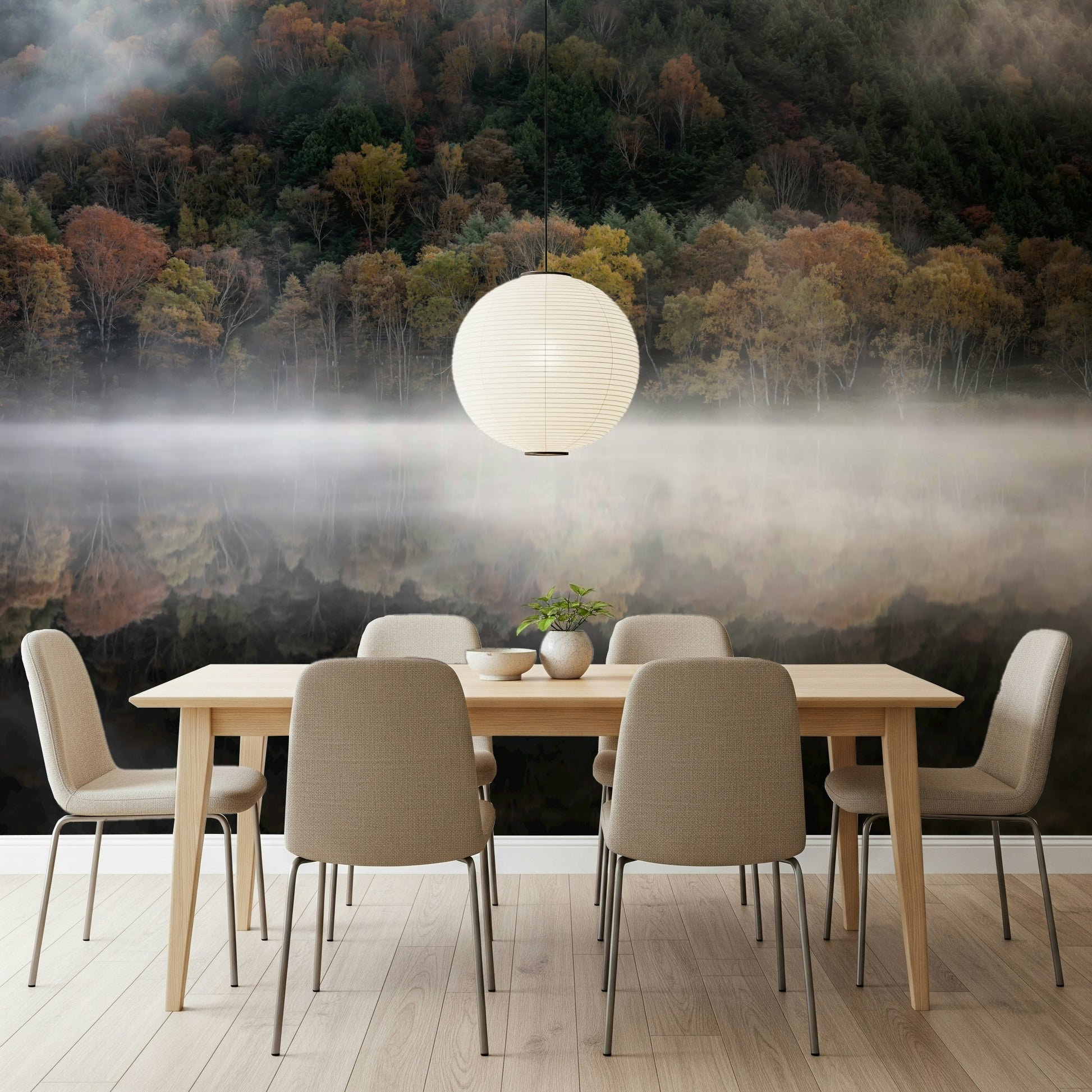 Tranquil morning mist picture, Ethereal Waters decorative hanging.